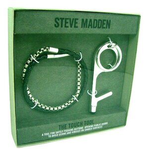 Steve Madden Touch Tool Set with Braided Braided Bracelets Silver NIB